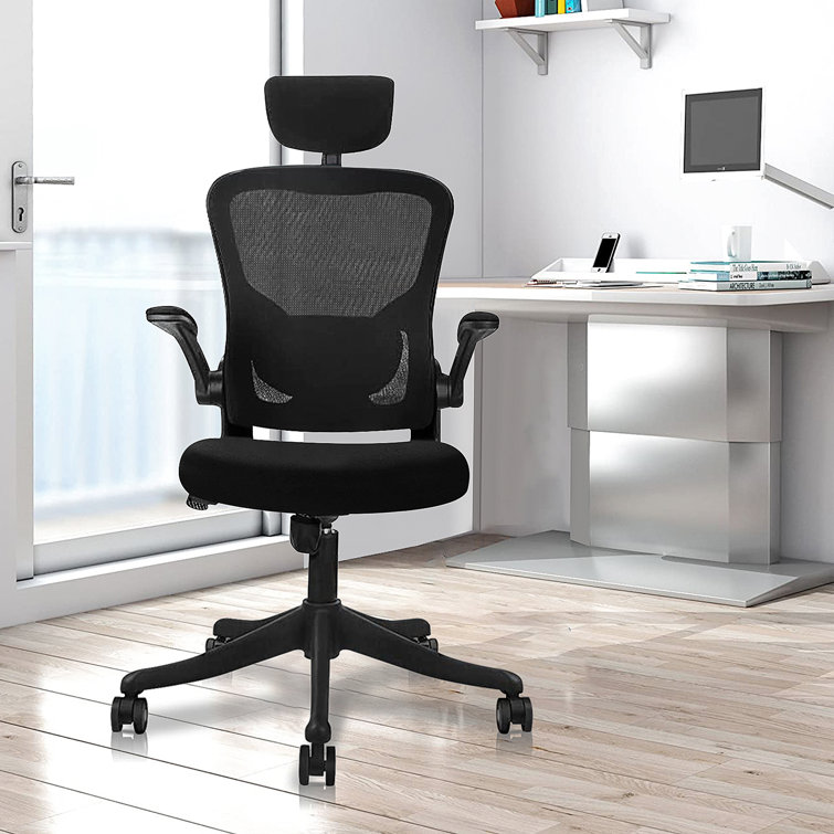 Office Chair Executive Mesh Computer Desk Swivel Adjust Soft Seat With Headrest 