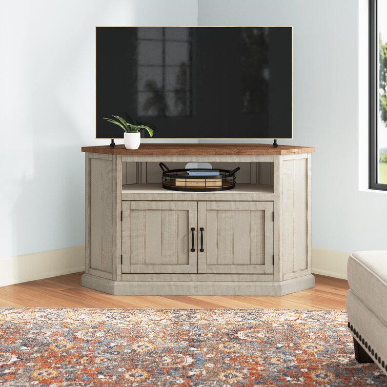 Three Posts Kinsella Solid Wood Corner Tv Stand For Tvs Up To 55 Reviews Wayfair