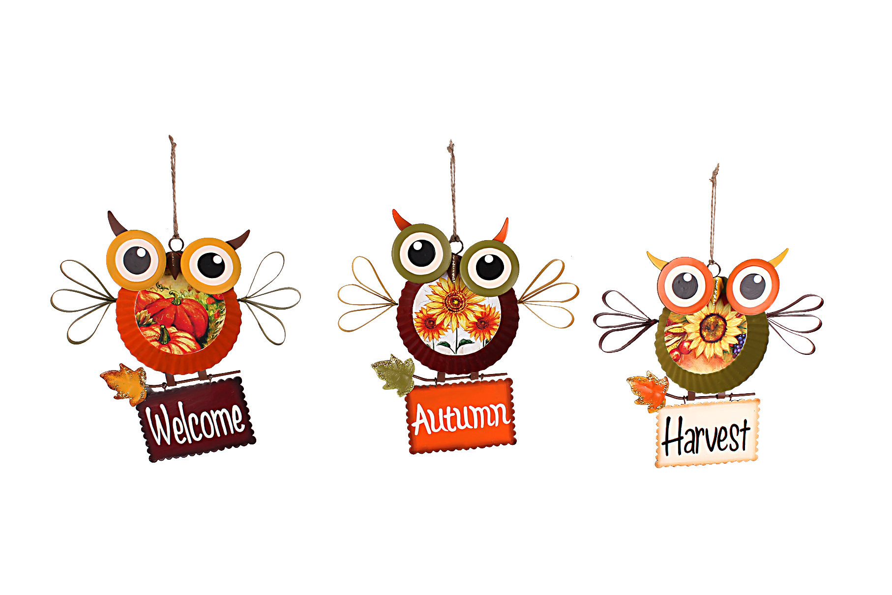 Attractiondesignhome 3 Piece Funky Owls Welcome Sign Wall Décor Set Wayfair Ca
