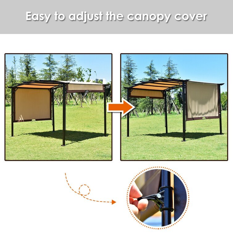 12' x 9' Pergola Kit Metal Frame Gazebo &Canopy Cover Patio Furniture Shelter