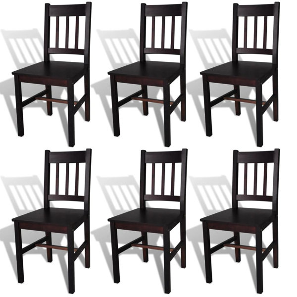 Alcott Hill Tayler Solid Wood Slat Back Side Chair In Brown Wayfair