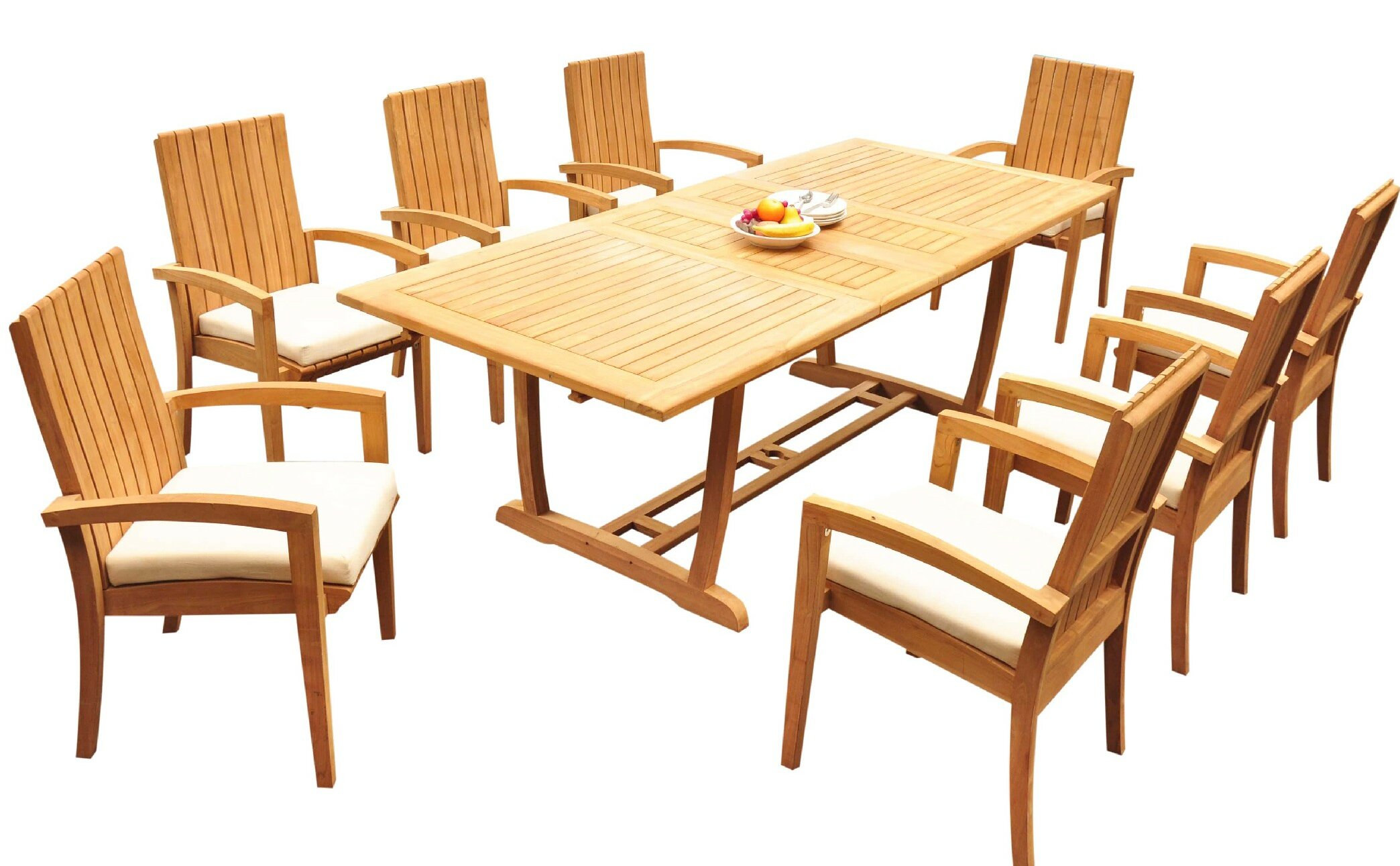 Bayou Breeze Willis Rectangular 8 - Person Teak Dining Set | Wayfair