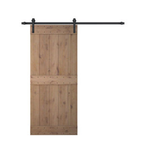Knotty Alder Barn Door Wayfair Bent Strap Sliding Door Track Hardware And Vertical Slat Primed Knotty Solid Wood Panelled Alder Slab Interior Barn