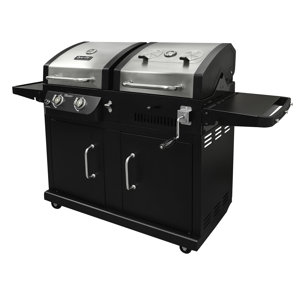 2-Burner Propane Gas Grill with Side Shelves