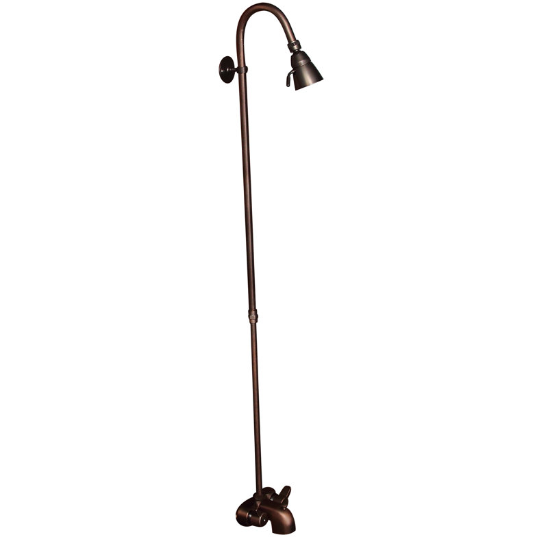 Barclay Double Handle Wall Mounted Clawfoot Tub Faucet With Riser
