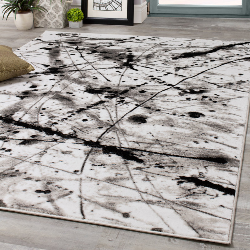 Novelle Home Paladin Paint Drips And Lines Black Grey Area Rug Reviews Wayfair Minimalist black and beige line rugs,modern abstract line rugs carpet,thick black and white rugs for bedroom,soft home decor floor rugs. paladin paint drips and lines black grey area rug