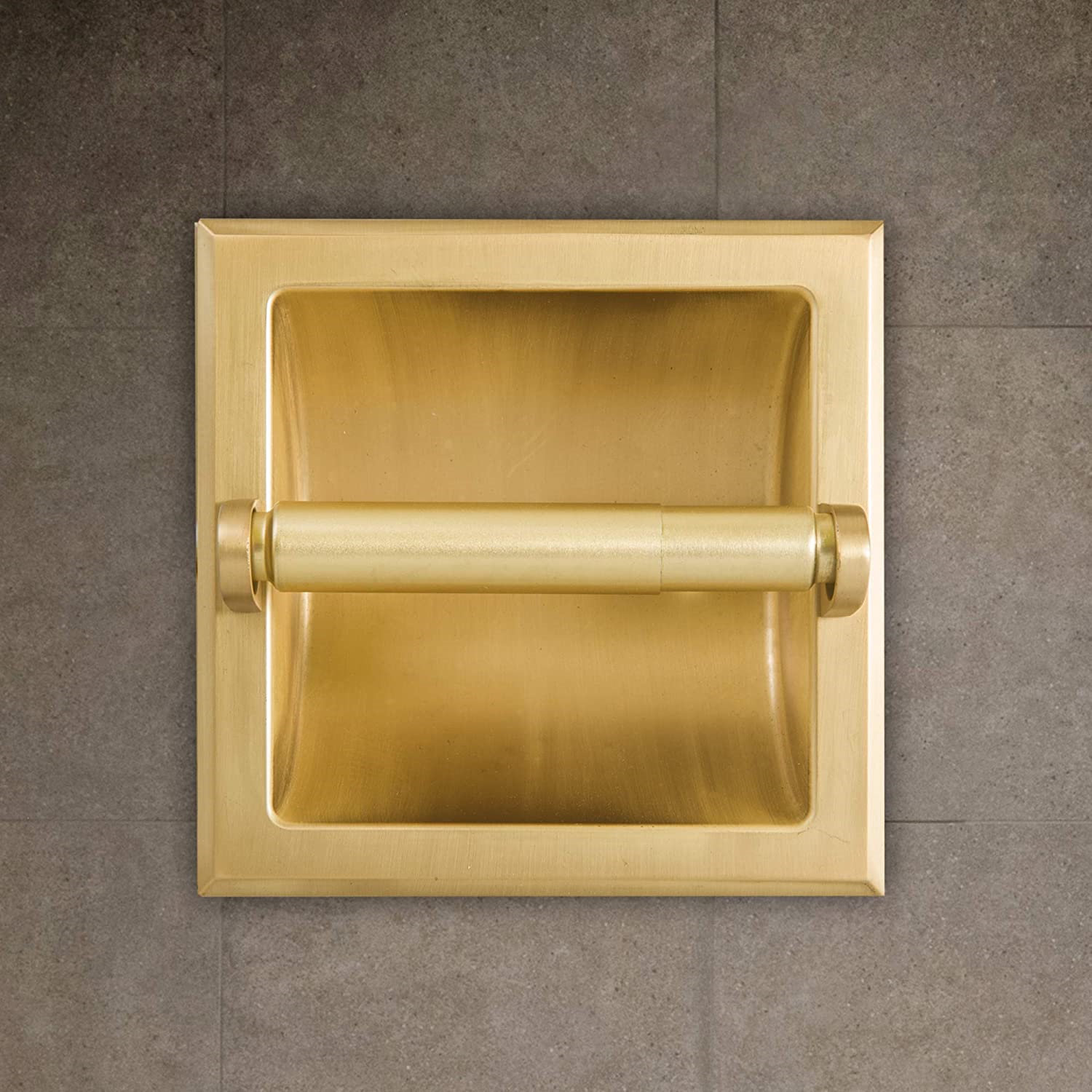 UNIQUE^ Recessed Gold Toilet Paper Holder, Wall Mounted Heavy Duty