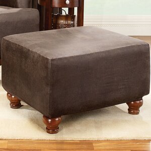 Stretch Leather Ottoman Slipcover