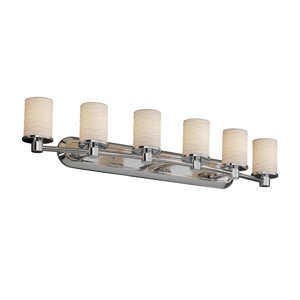Rondo Limoges 6 Light Cylinder w/ Flat Rim Bath Vanity Light