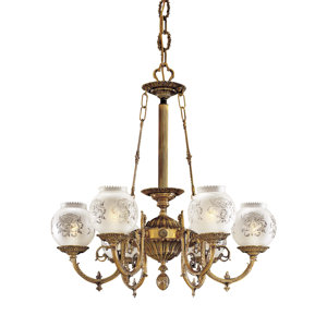 Vintage 6-Light Shaded Chandelier
