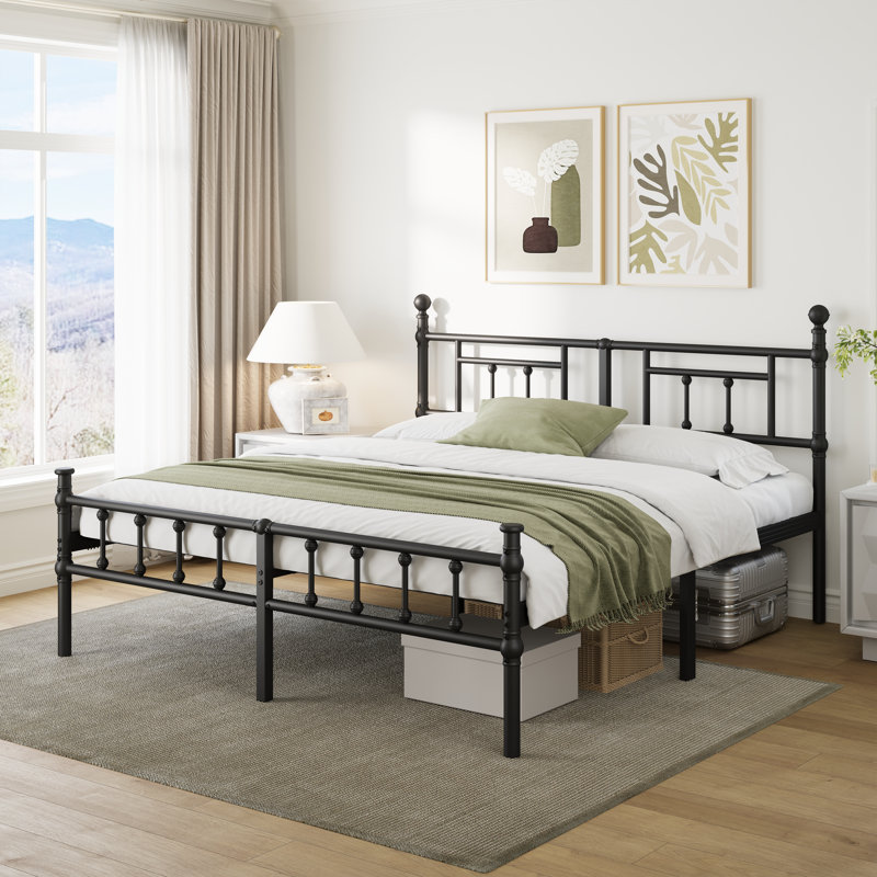 (missing parts)40" Heavy Duty Metal Bed Frame, No Box Spring Needed, Noise Free Size: King