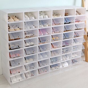 24/48er Set Shoe Box Stackable Storage Box Plastic Box Boxes DE 