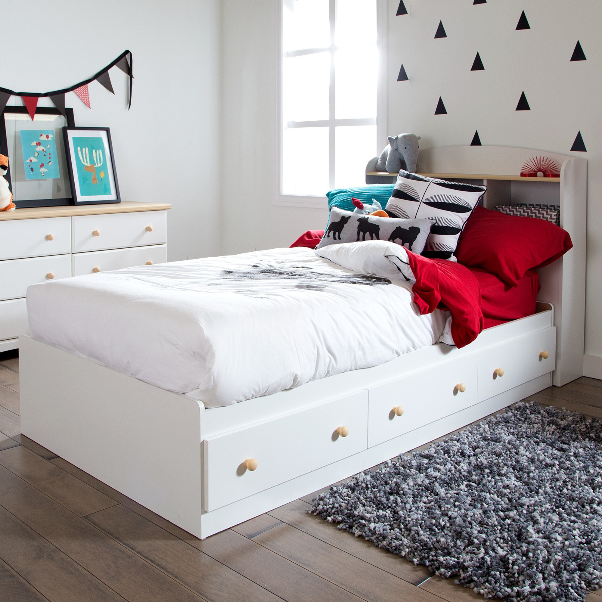 South Shore Summertime Twin Mate S Captain S Bed With Drawers