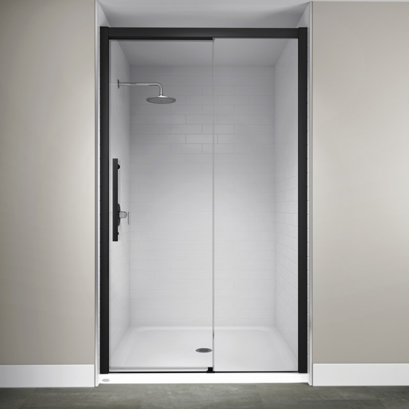 Jacuzzi 48 X 76 Single Sliding Semi Frameless Shower Door With Soft Close Technology Wayfair