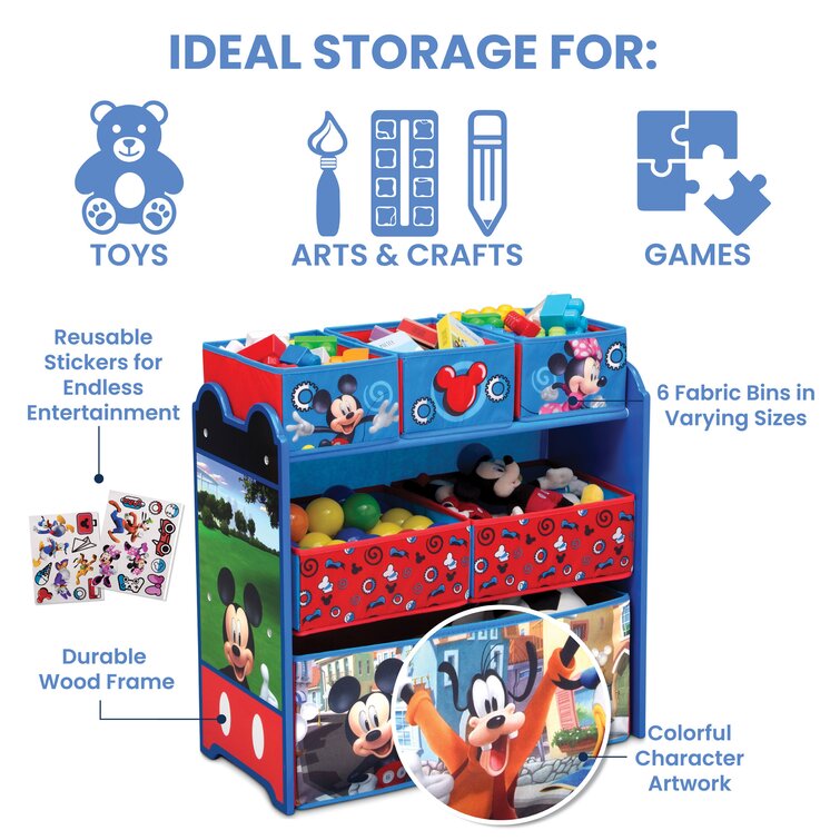 Metal Rack Organiser 6 Drawers Disney & Marvel Storage Tidy Toys Children's Room