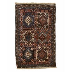 Middleton Traditional Neutral Hand-Knotted Wool Ivory/Blue Area Rug