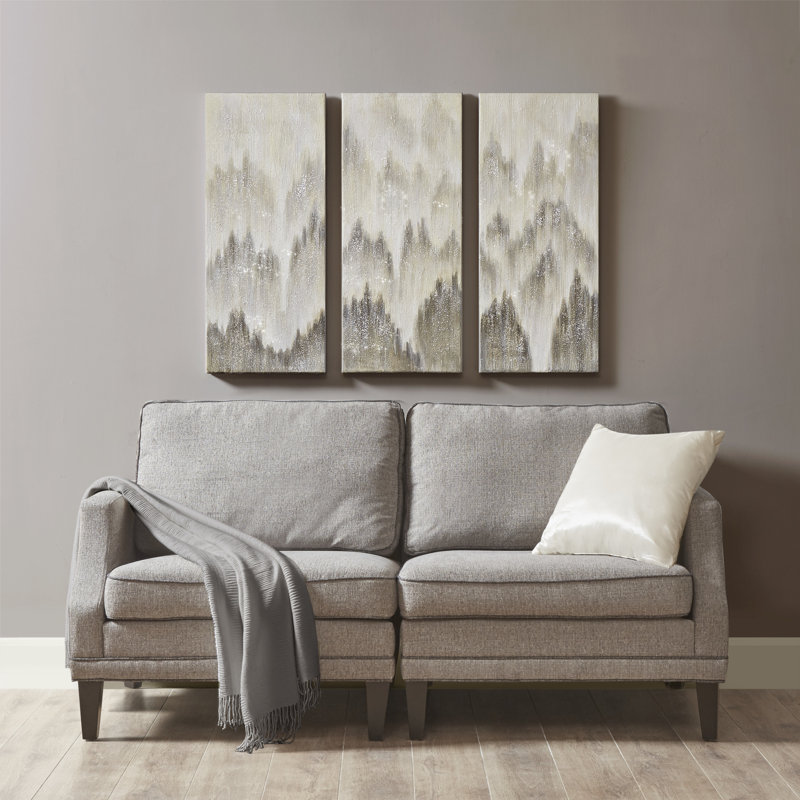 Rosdorf Park Sterling Mist 3 Piece Painting Set On Canvas