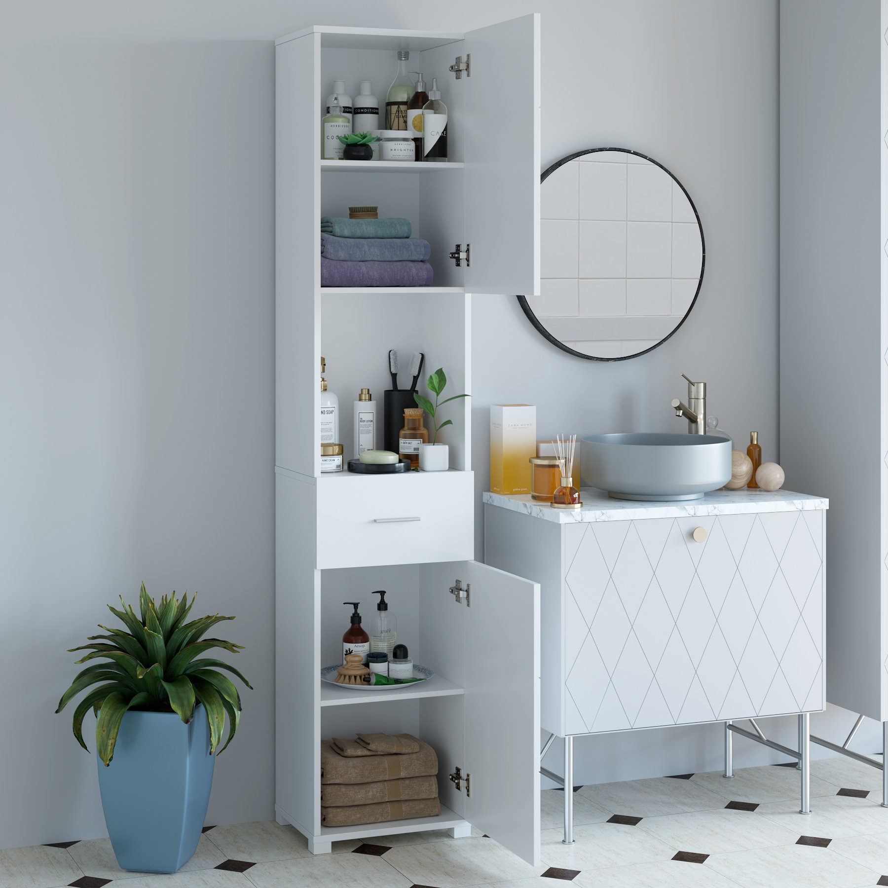 Latitude Run?? Freestanding Linen Cabinet & Reviews - Wayfair Canada
