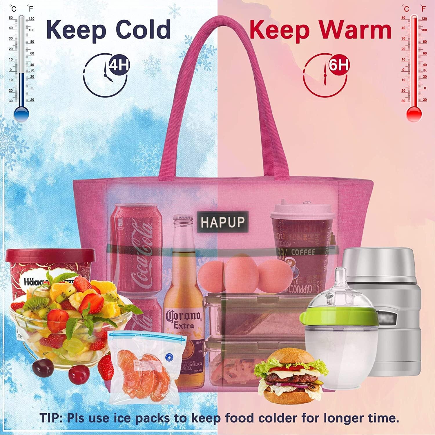 Thermal Insulated Lunch Bag Picnic Adult Kids Tote Food Storage Box Solid Office