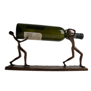 Two Men Carrying 1 Bottle Tabletop Wine Rack