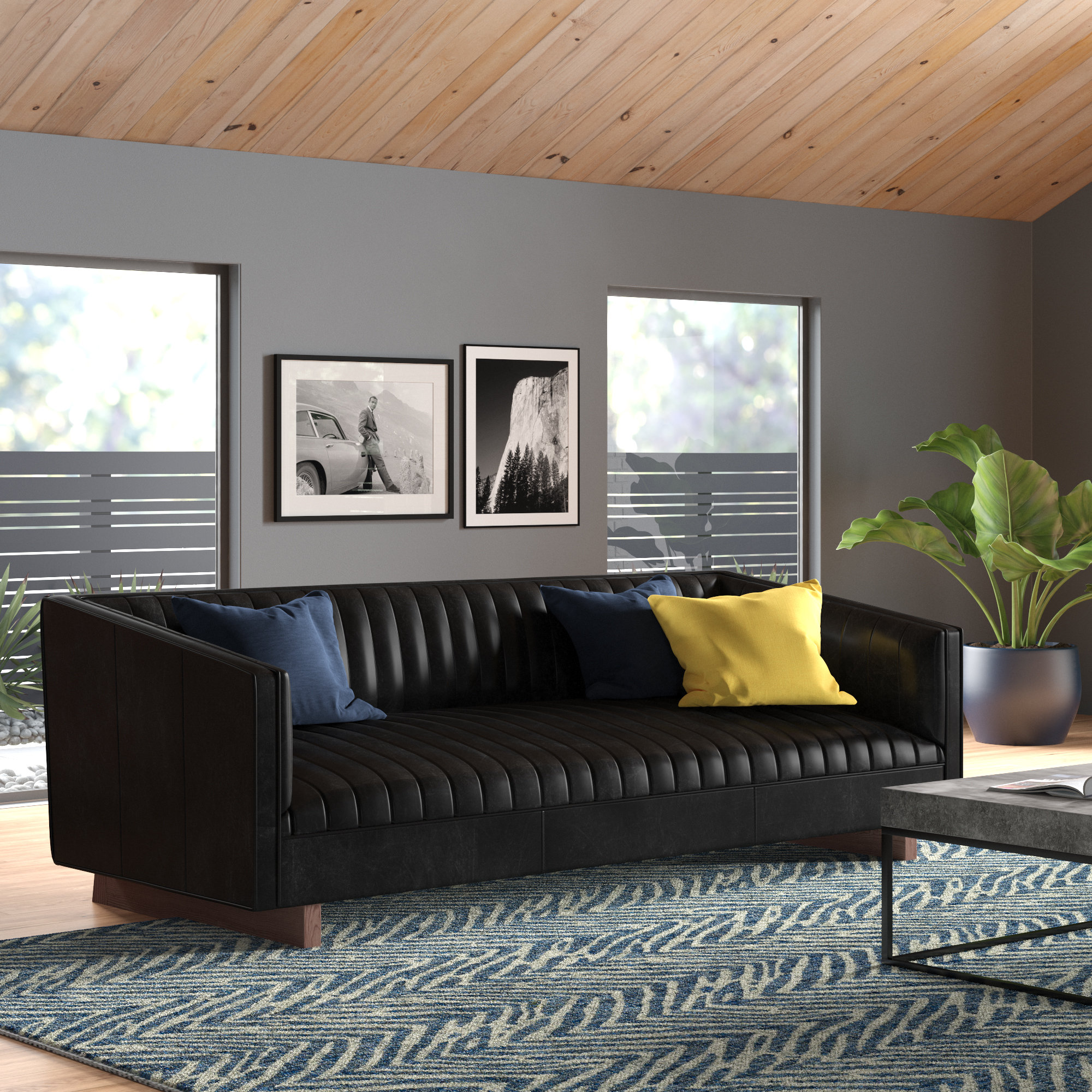 Wallace Leather Sofa Allmodern Wallace Leather Sofa Allmodern