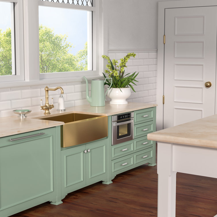 30 Inch Stainless Steel Gold 16 Gauge Apron Front Single Bowl Farmhouse  Kitchen Sink