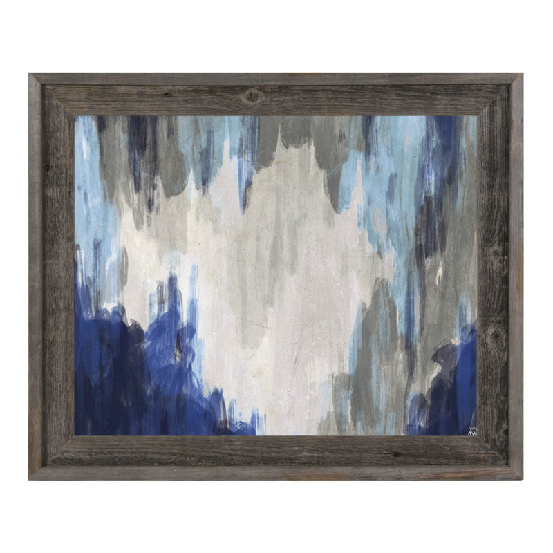 Click Wall Art Hidden Cave Blue Framed Painting Print On Canvas