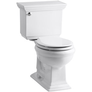 Memoirs Stately Comfort Height Two-Piece Round-Front 1.28 GPF Toilet with Aquapiston Flush Technology, Left-Hand Trip Lever and Insuliner Tank Liner