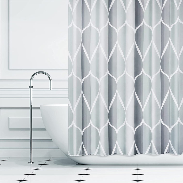 Waterproof Bathroom Shower Curtain Polyester Fabric 12 Hooks Beach Landscape US 