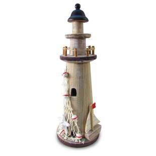 Details about   Wooden Lighthouse Decor with LED Light Decorative Rustic Nautical Lighthouse 