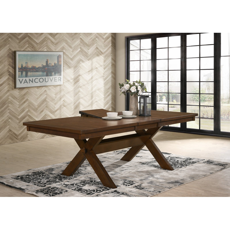 Laurel Foundry Modern Farmhouse Isabell Acacia Butterfly Leaf Extendable Solid Wood Dining Table Reviews