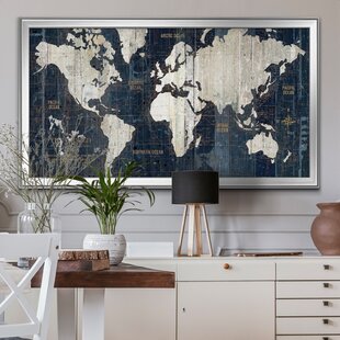 Map Of The World Framed Art World Map Wall Art | Wayfair