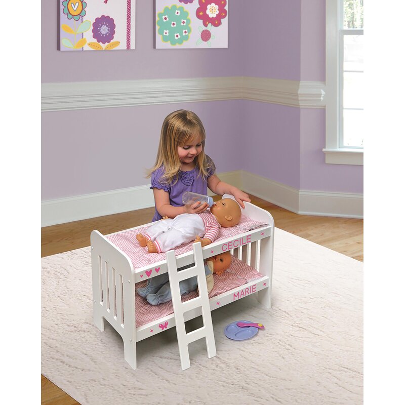 Fits 20" American Girl/ My Life As Dolls ELEGANT WHITE DOLL BED WITH TRUNDLE 