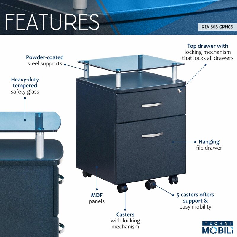 Symple Stuff Ingham 2 Drawer Mobile Vertical Filing Cabinet