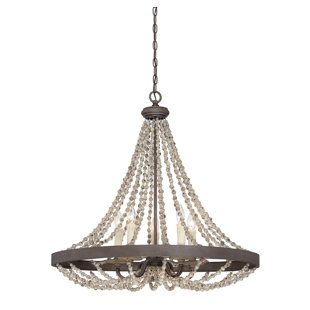 beaded coastal chandelier