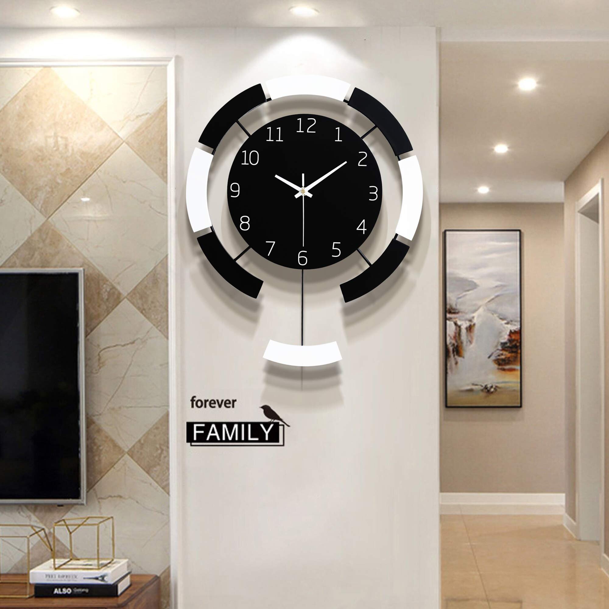 Color : Wood Silent Wooden Table Clock Modern Creative Desk Clocks Home Decoration，for Bedroom Living Room Office Kitchen accurate