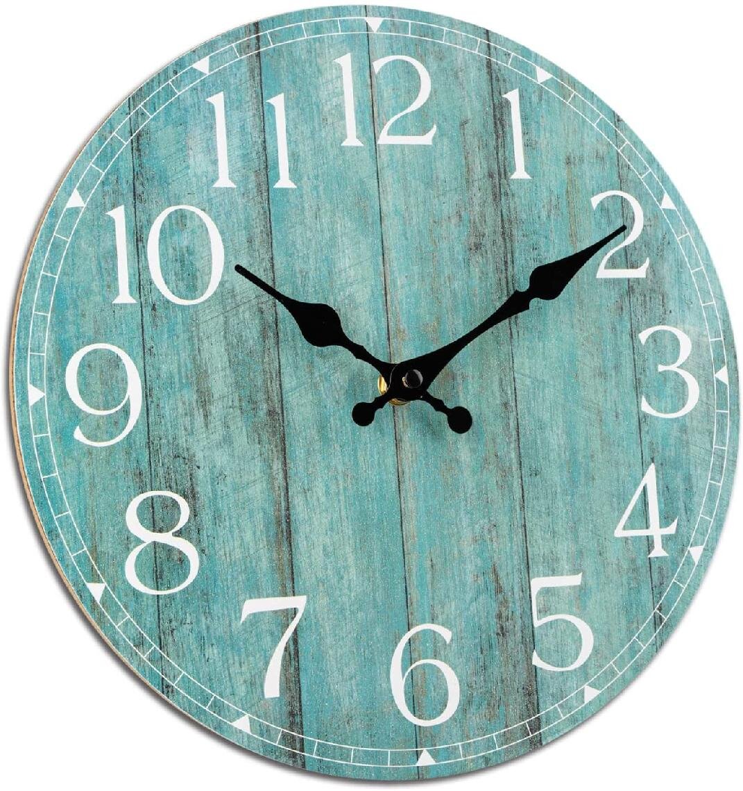 Large 20.5 in Round Decorative Patchwork Analog Wall Clock Modern Home Decor 