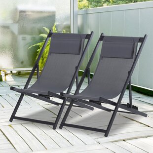 Zeitz Reclining/Folding Deck Chair (Set Of 2) By Sol 72 Outdoor