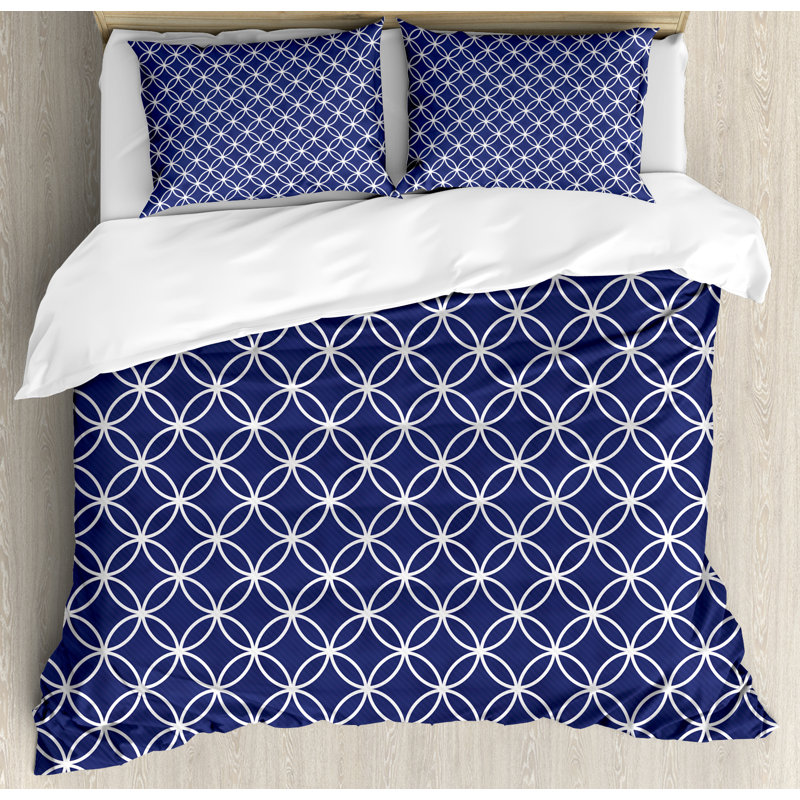 Ambesonne Trellis Inspired Pattern Quatrefoil Circles Moroccan Style Trellis Inspired Pattern Quatrefoil Circles Moroccan Style Tile Theme Duvet Cover Set