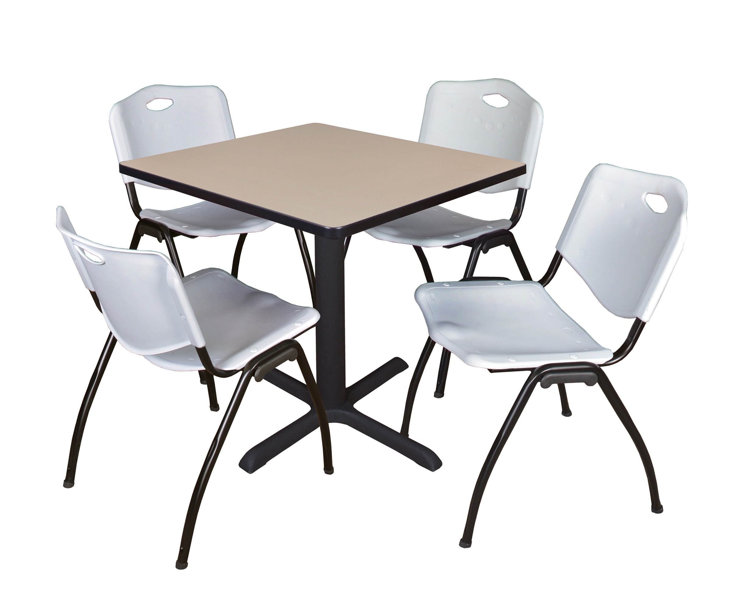 Hendrix 5 Piece 30 Square Breakroom Table And Chair Set