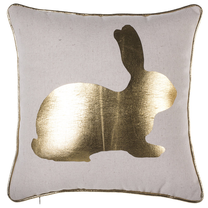 Wrought Studio Buckner Golden Bunny Throw Pillow Reviews Wayfair