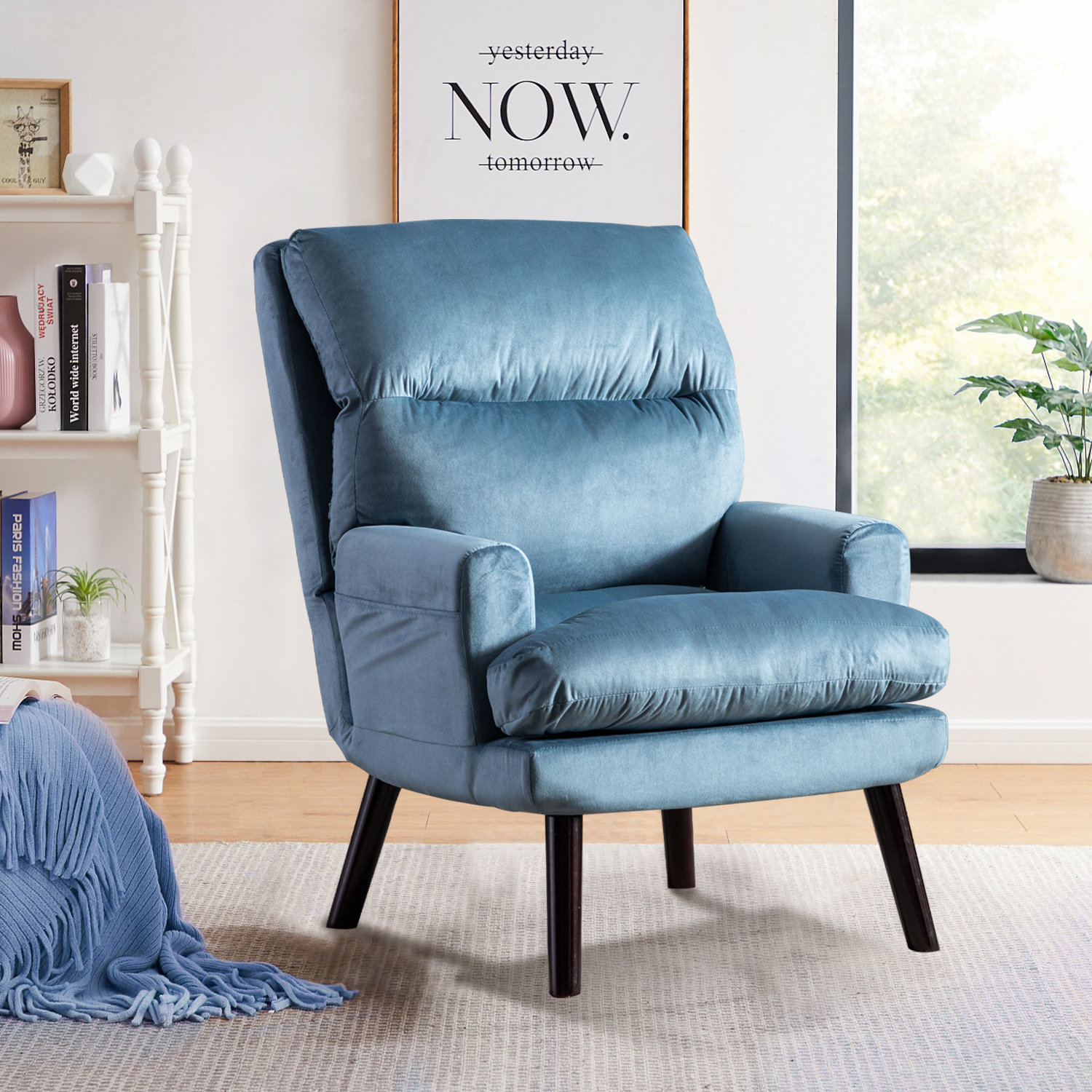 Everly Quinn Latana 26'' Wide Velvet Armchair and Ottoman Wayfair