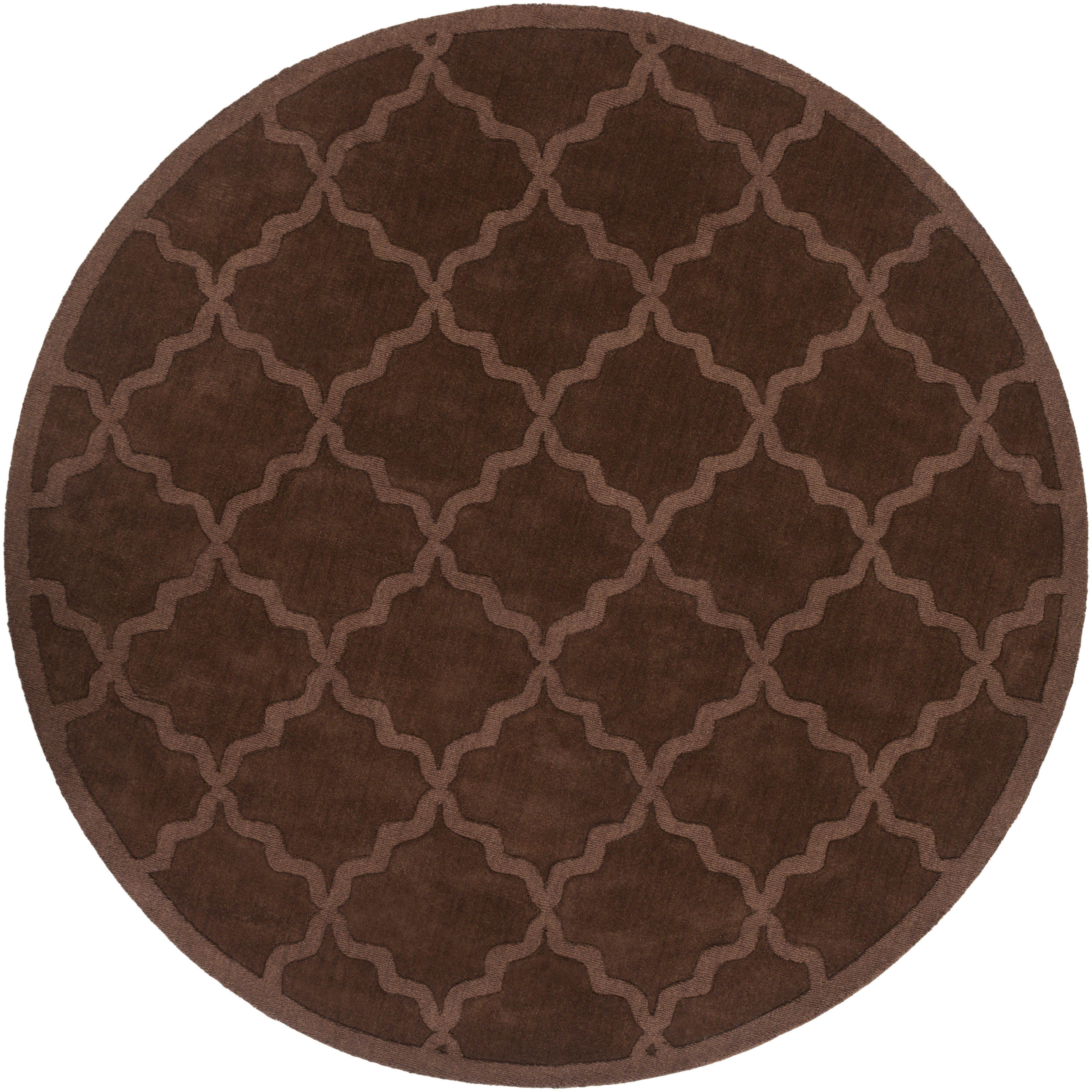Charlton Home Blankenship Geometric Handmade Wool Chocolate Brown Handmade Wool Chocolate Brown
