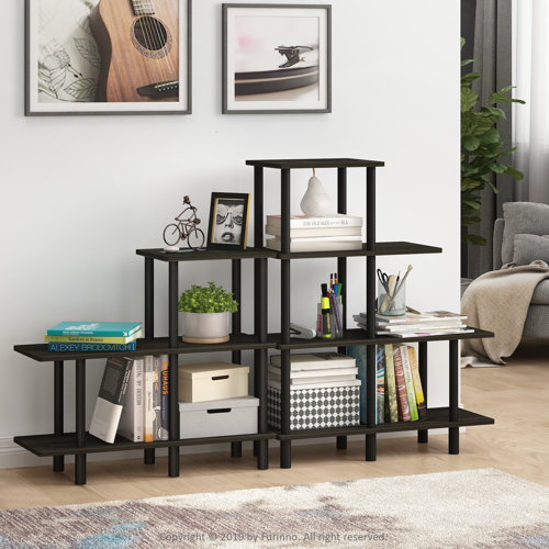 Deeping 100cm 4 Shelf Shelving Unit Ebern Designs Finish: Espresso/Black