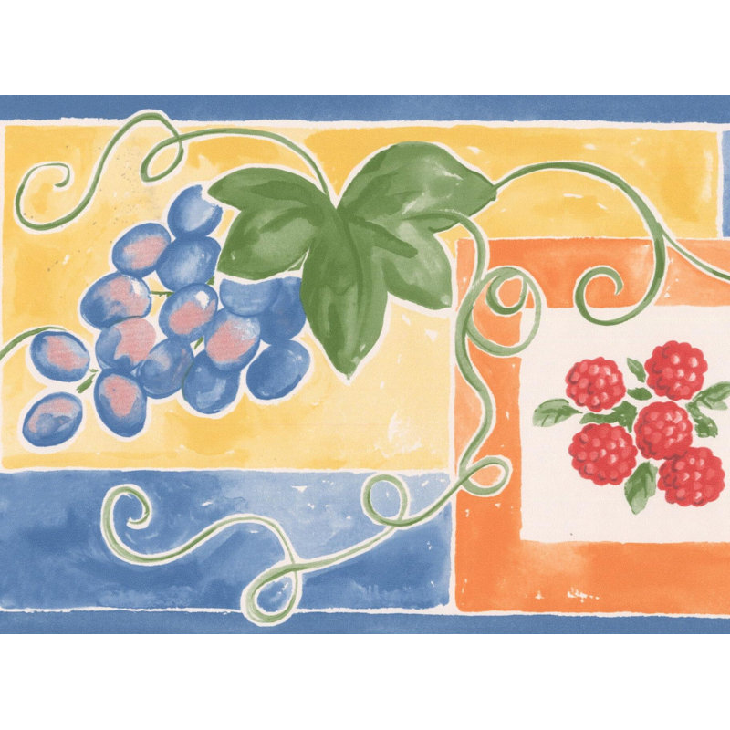 York Wallcoverings Retro Design 15 L X 7 W Grapes Strawberry