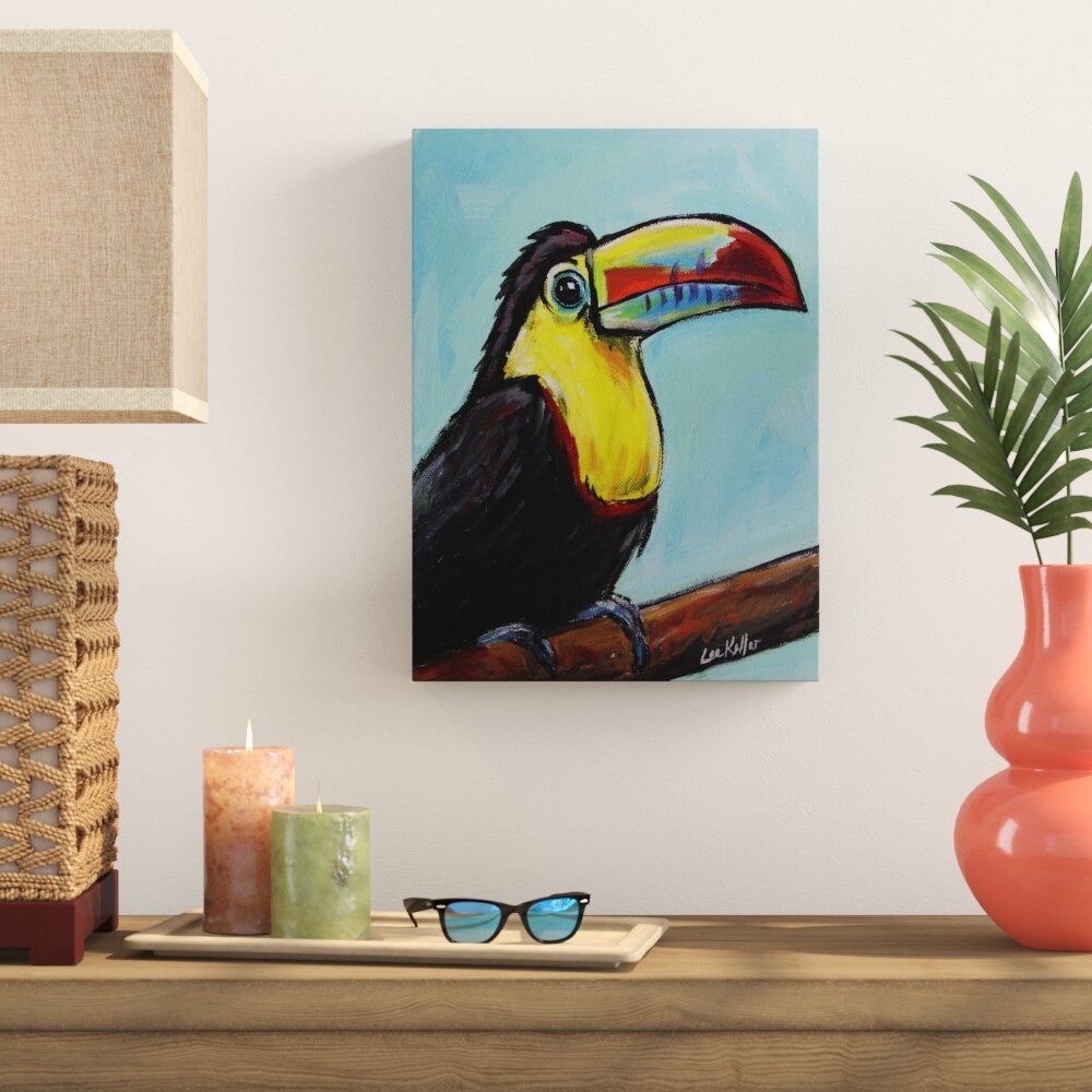 Bay Isle Home Toucan On Tree Branch Acrylic Painting Print On Wrapped Canvas Wayfair