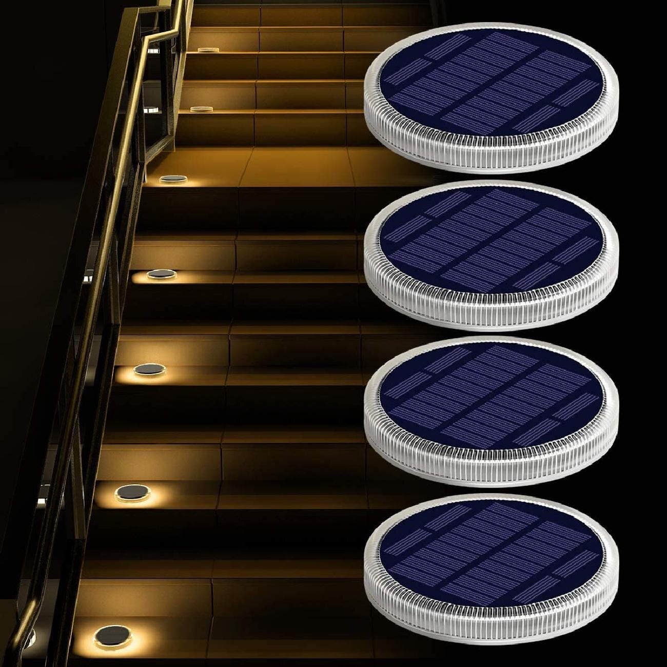 Solar Power 6 LED Pathway Driveway Light Deck Lights Dock Path Step Road Outdoor 