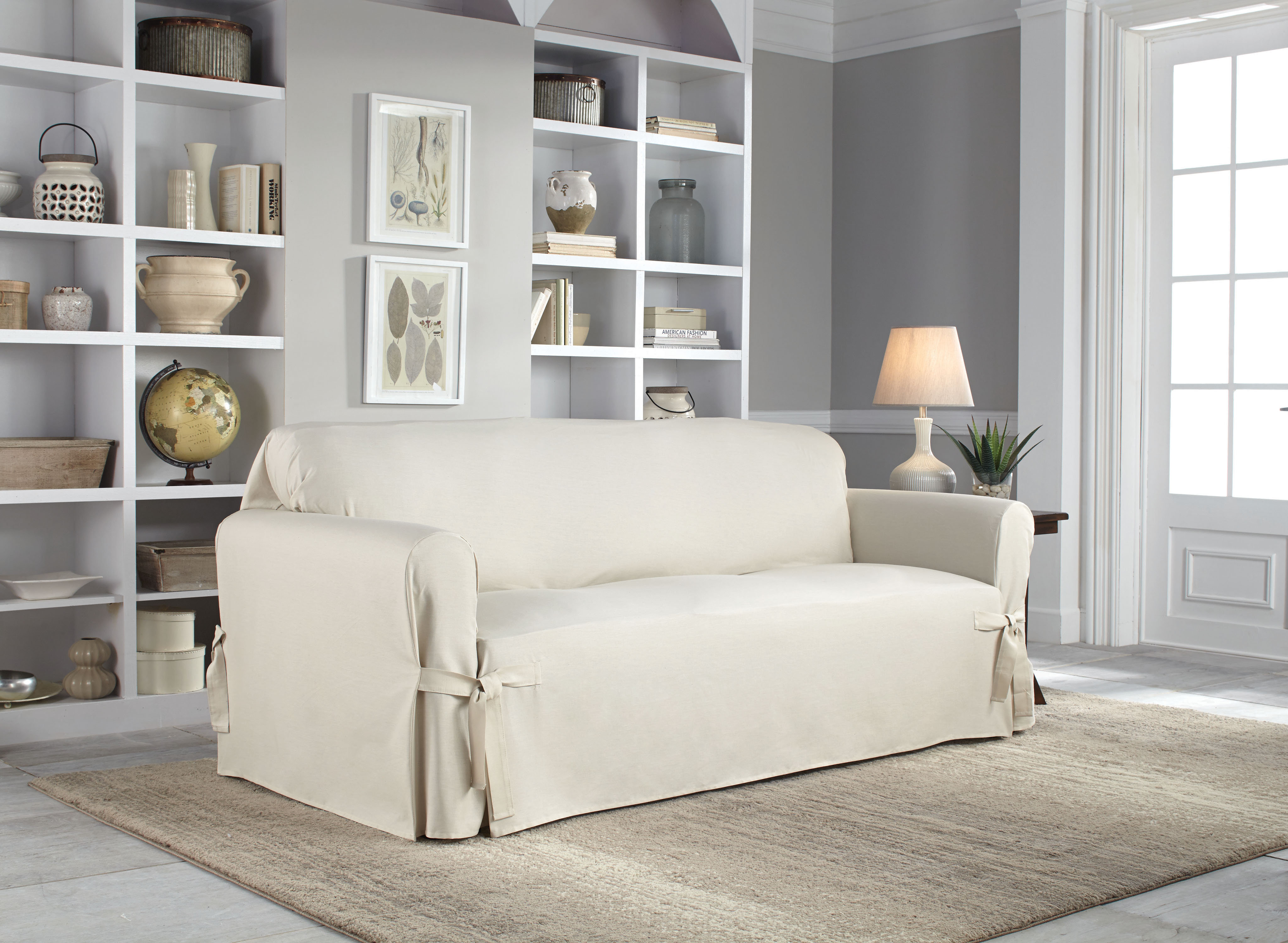 Serta Cotton Duck Box Cushion Sofa Slipcover Reviews Wayfair Cotton Duck Box Cushion Sofa Slipcover