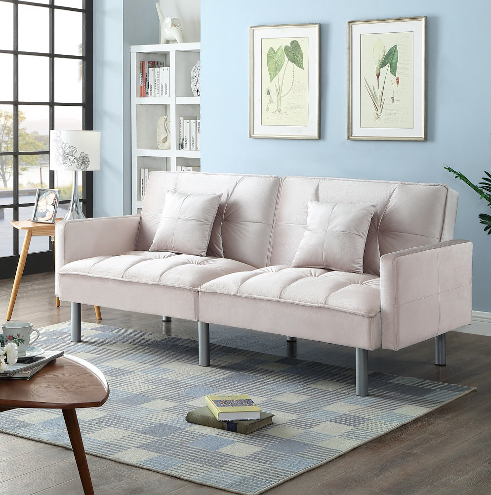 Mercer41 Gladeview 75.6" Velvet Square Arm Sleeper Sofa Bed & Reviews