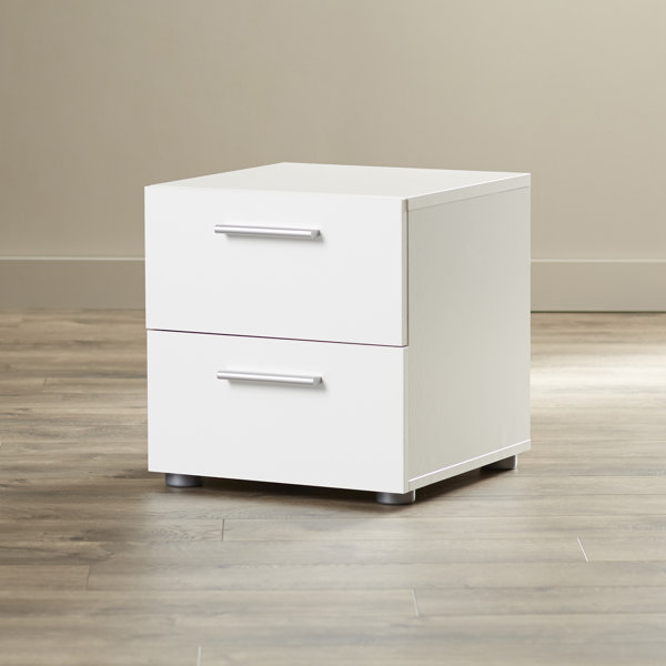 sense white high gloss bedside table with led light